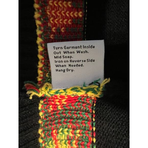 Ugly Christmas Sweater Black Cardigan Size XXL Santa Reindeer - Picture 5 of 7